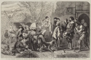 Sir John Falstaff untersucht die Rekruten, die ihm von Justice Shallow gestellt wurden